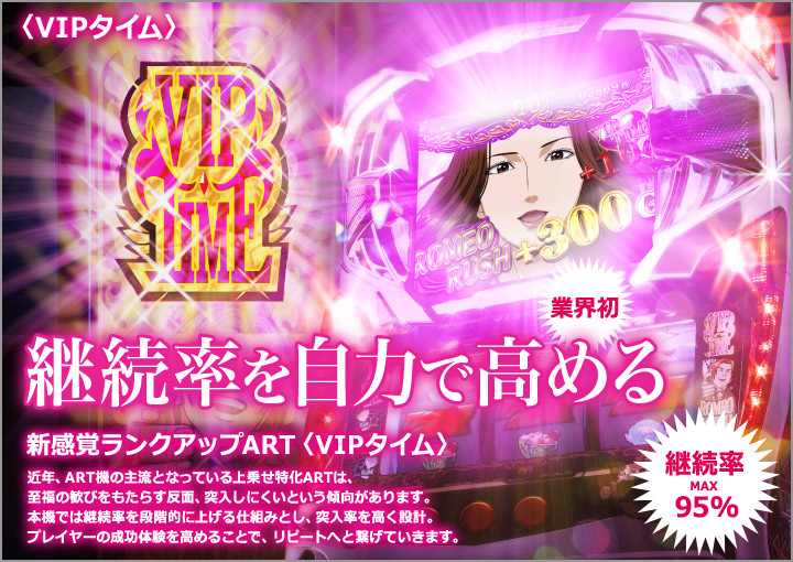 VIPタイム・業界初、継続率を自力で高める新感覚ランクアップART